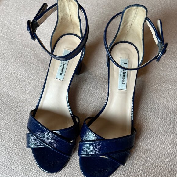 LK Bennett Navy Aniki 36.5 Heels - Picture 3 of 6